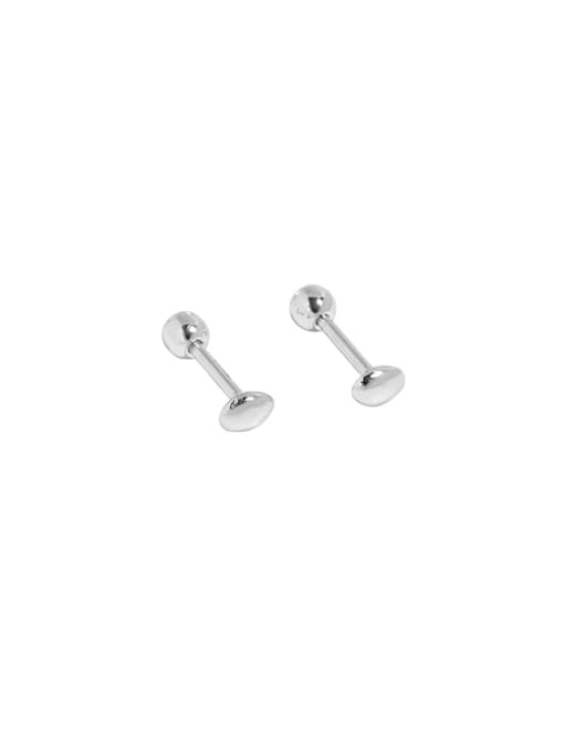 Ef620 [silver] 925 Sterling Silver Smotth Irregular Minimalist Stud Earring